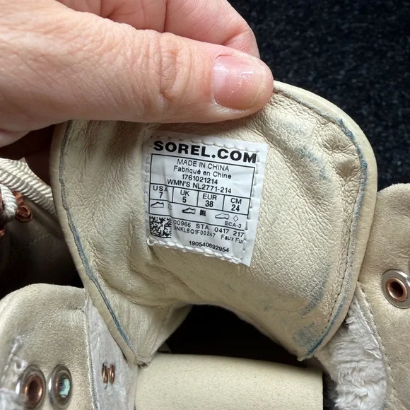 Sorel Leather Conquest Wedge Holiday Rose Gold SZ 7 - Picture 3 of 8